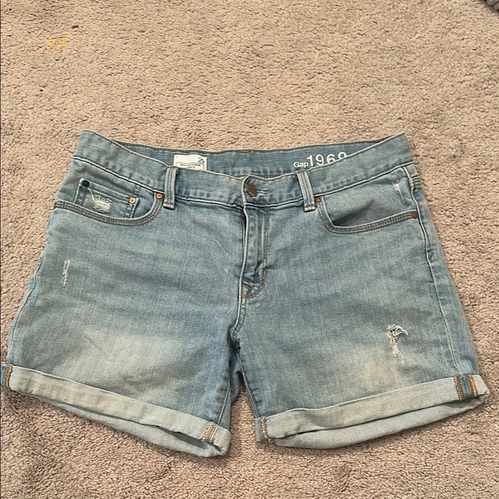 GAP Blue Jean Shorts with Cuffed Hem